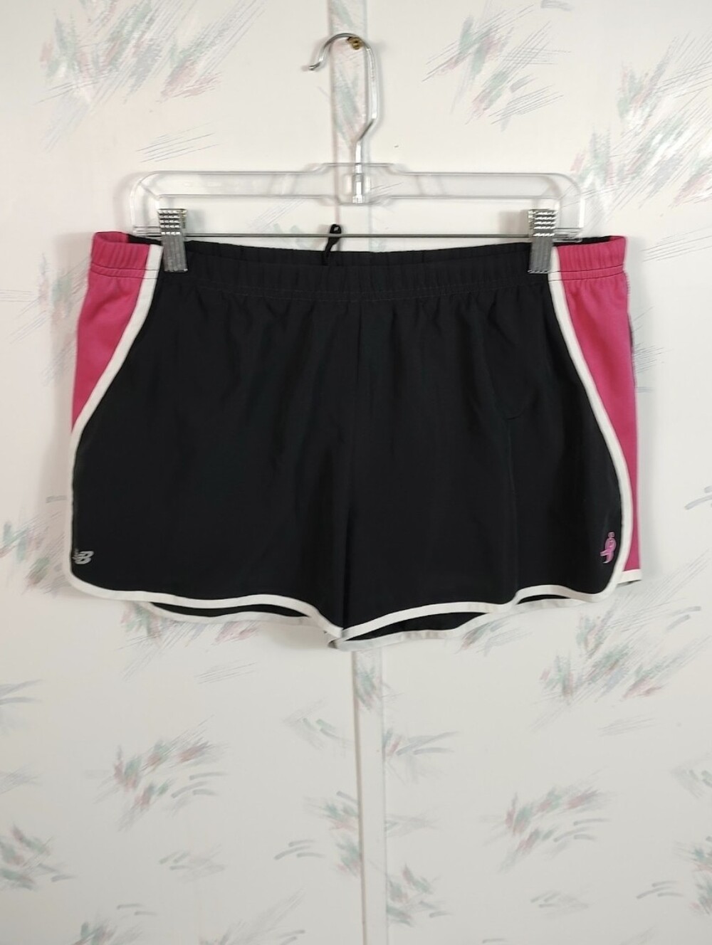 New Balance Women's Black Pink Athletic Shorts Breast Cancer Month L